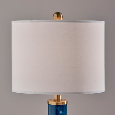 Simplee Adesso Grady 23.8"H Incandescent Table Lamp, Blue/Antique Brass/White, 2/Pack (SL0375-07)