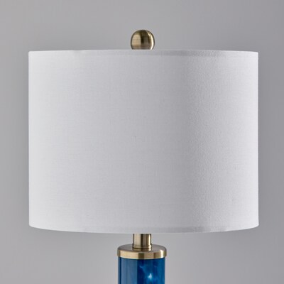 Simplee Adesso Grady 23.8"H Incandescent Table Lamp, Blue/Antique Brass/White, 2/Pack (SL0375-07)