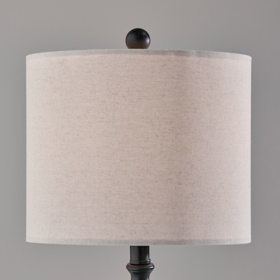 Simplee Adesso Julius 23.8"H Incandescent Table Lamp, Black/Linen Fabric Shade, 2/Pack (SL0376-01)