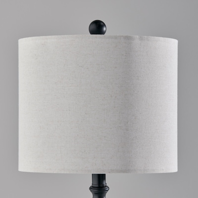 Simplee Adesso Julius 23.8"H Incandescent Table Lamp, Black/Linen Fabric Shade, 2/Pack (SL0376-01)