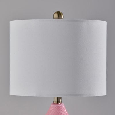 Simplee Adesso Freya 24"H Incandescent Table Lamp, Pink/Antique Brass/White, 2/Pack (SL0374-29)