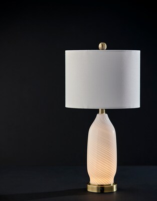 Simplee Adesso Freya 24"H Incandescent Table Lamp, White/Antique Brass, 2/Pack (SL0374-02)