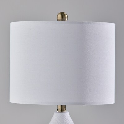 Simplee Adesso Freya 24"H Incandescent Table Lamp, White/Antique Brass, 2/Pack (SL0374-02)