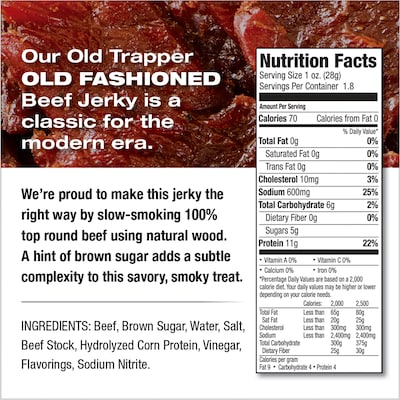 Old Trapper Old Fashioned Beef Jerky Meat Stick, 1.8 oz., 6/Box (22106T)