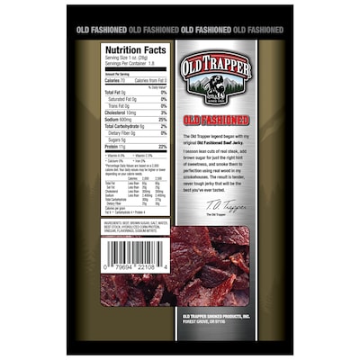 Old Trapper Old Fashioned Beef Jerky Meat Stick, 1.8 oz., 6/Box (22106T)