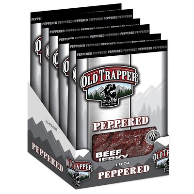 Old Trapper Peppered Beef Jerky Meat Stick, 1.8 oz., 6/Box (22206T)