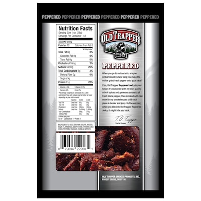 Old Trapper Peppered Beef Jerky Meat Stick, 1.8 oz., 6/Box (22206T)