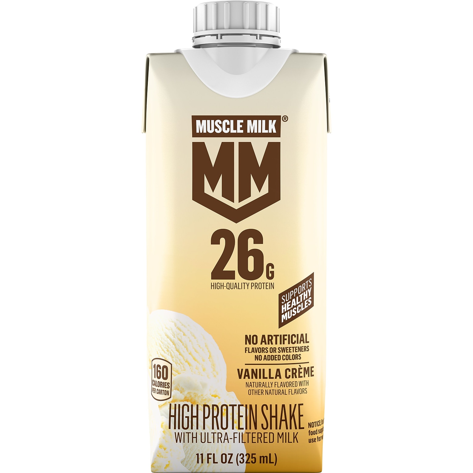 Muscle Milk Vanilla Creme Protein Shake, 11 oz., 12/Carton (05859)