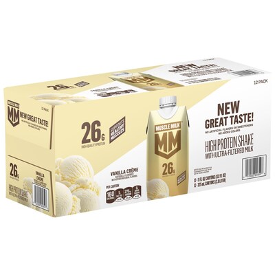 Muscle Milk Vanilla Creme Protein Shake, 11 oz., 12/Carton (05859)