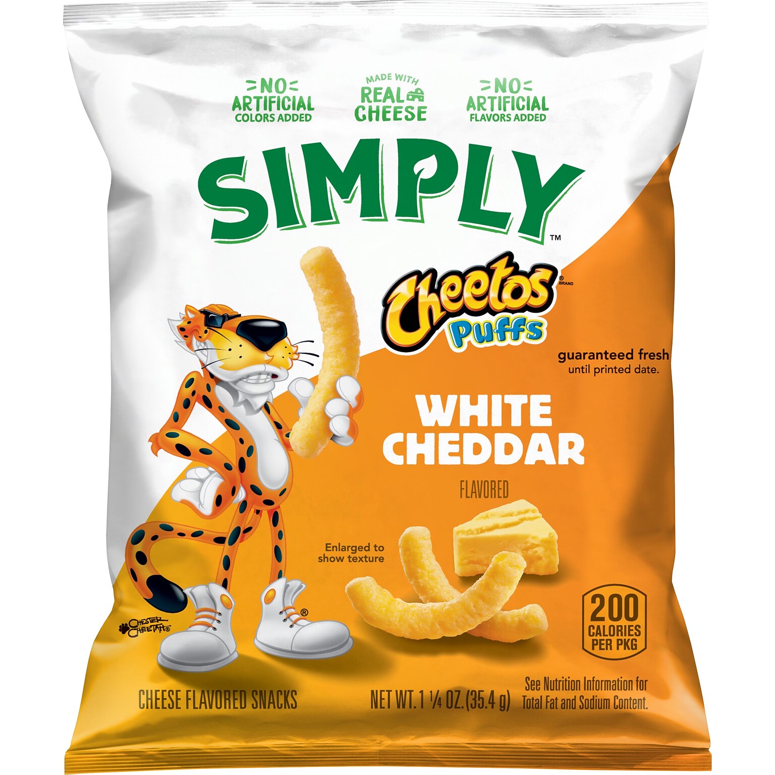 Simply White Cheddar Cheetos, 1.25 oz., 64 Bags/Carton (05819)