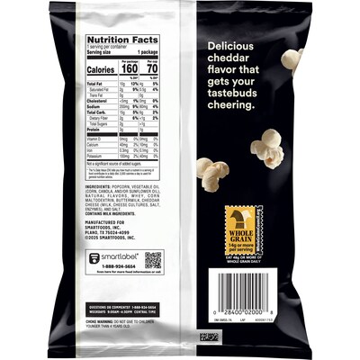 Smartfood White Cheddar Popcorn, 1 oz., 64 Bags/Carton (44439)