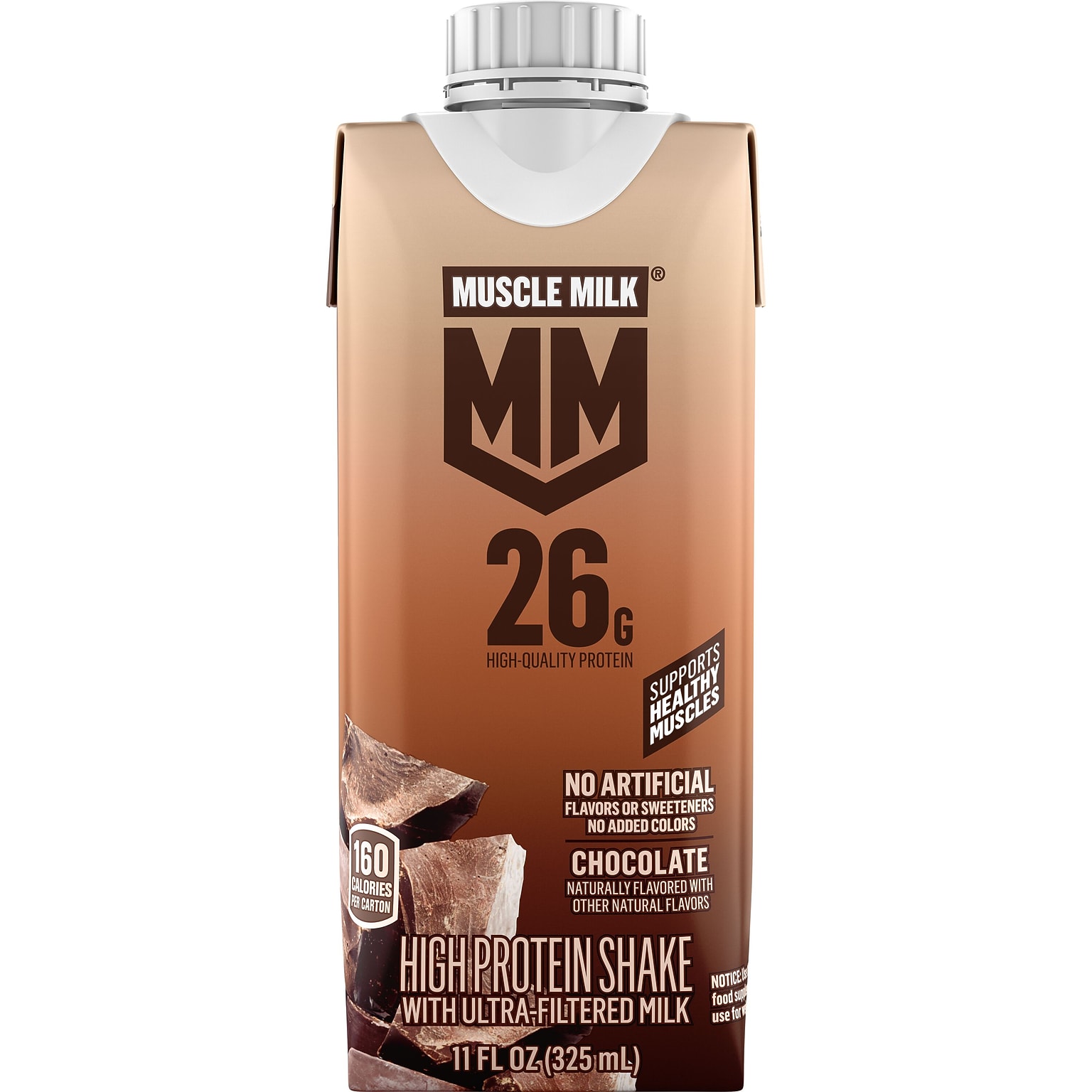 Muscle Milk Chocolate Protein Shake, 11 oz., 12/Carton (05858)