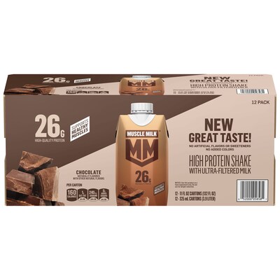 Muscle Milk Chocolate Protein Shake, 11 oz., 12/Carton (05858)