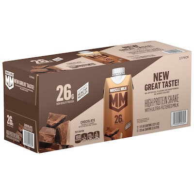 Muscle Milk Chocolate Protein Shake, 11 oz., 12/Carton (05858)