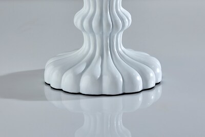 Adesso Ambrose 27"H Incandescent Table Lamp, White/Navy and White Fabric Shade (1654-02)