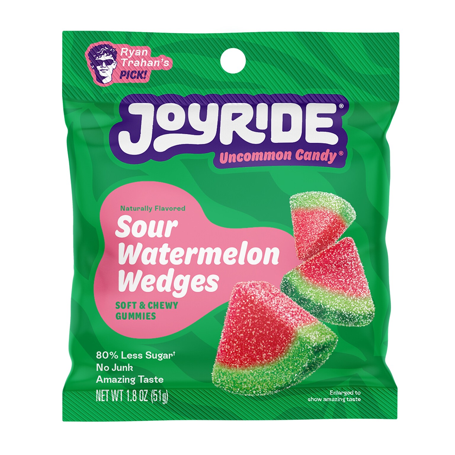 JOYRIDE Sour Watermelon Gummy Wedges, 1.8  oz., 8/Box (0100322)