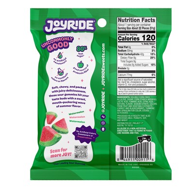 JOYRIDE Sour Watermelon Gummy Wedges, 1.8  oz., 8/Box (0100322)