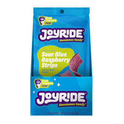 JOYRIDE Sour Blue Raspberry Strips, 1.7oz., 8/Box (0100326)