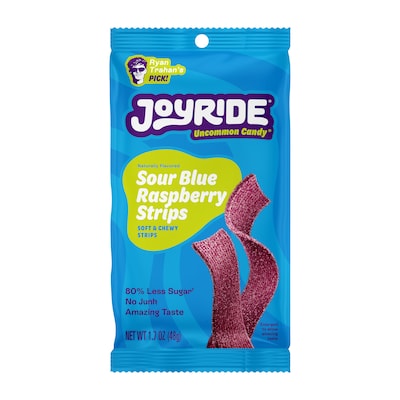 JOYRIDE Sour Blue Raspberry Strips, 1.7oz., 8/Box (0100326)