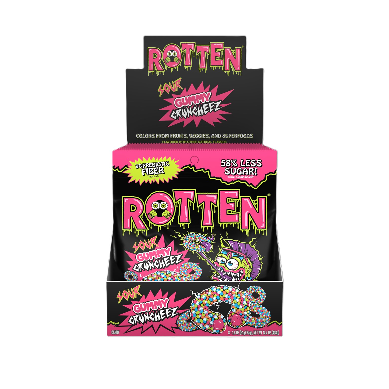 Rotten Sour Gummy Cruncheez, 1.8 oz., 8/Box (10202012)