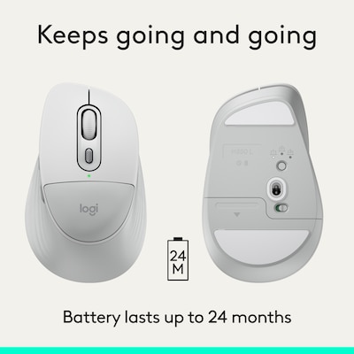 Logitech Signature Comfort Plus M840 L Wireless Ergonomic Optical Mouse, Off White (910-007710)