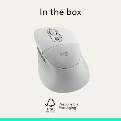 Logitech Signature Comfort Plus M840 L Wireless Ergonomic Optical Mouse, Off White (910-007710)