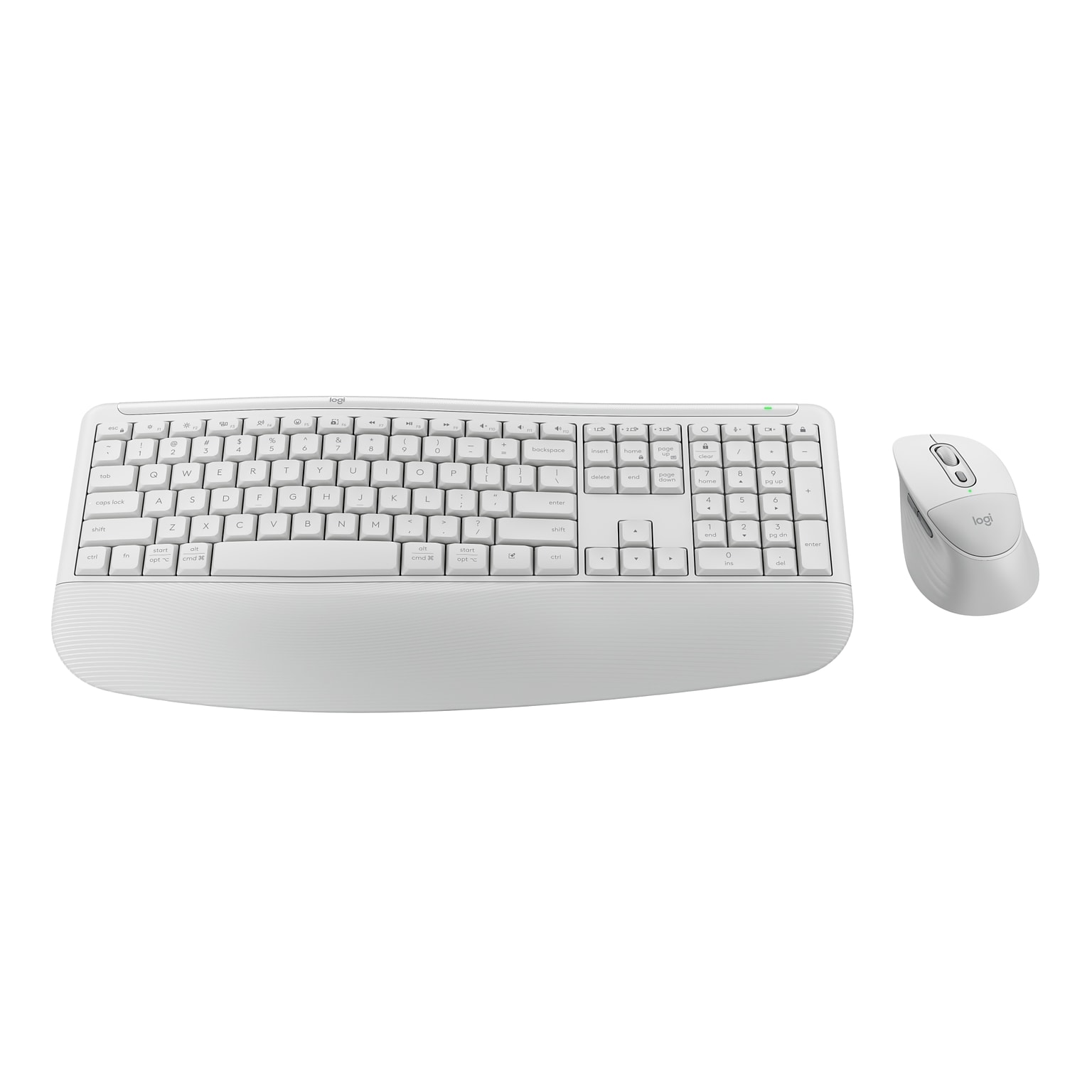 Logitech Signature Comfort Plus Combo MK880 Wireless Keyboard and Mouse Combo, Comfort Keyboard with Palm Rest, Off-white
