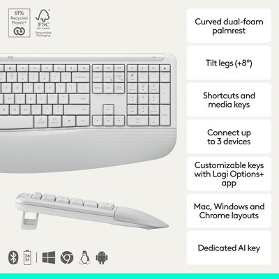 Logitech Signature Comfort Plus Combo MK880 Wireless Keyboard and Mouse Combo, Comfort Keyboard with