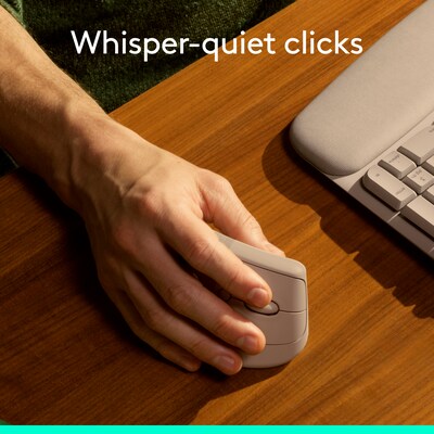 Logitech Lift Wireless Ergonomic Optical Mouse, Sand (910-007663)