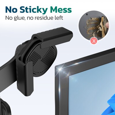 Purely P60 Universal Phone Holder for Computer and Car Screens up to 0.7" with Adjustable Arm Holder, Black (PSHP60BK)