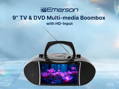 Emerson EDL-2901 9" Portable Bluetooth TV & DVD Multimedia Boombox, Black