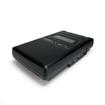 Emerson EPC-3000 Portable Cassette Player and Recorder with Built-In Speaker, Microphone, Black