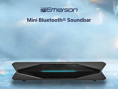 Emerson EHS-1751 Mini Bluetooth Soundbar Speaker with RGB Lighting, USB Playback, Aux-In, Wireless Bluetooth Streaming