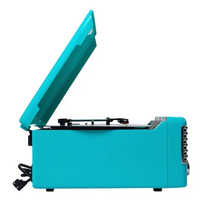 Victor VHRP-1400 Diner 7-in-1 Bluetooth Turntable Music Center with Record Player, CD/MP3 Player, AM/FM Radio, Teal