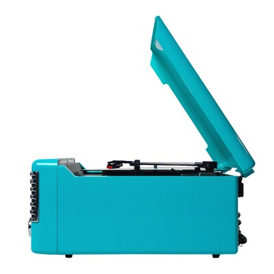 Victor VHRP-1400 Diner 7-in-1 Bluetooth Turntable Music Center with Record Player, CD/MP3 Player, AM/FM Radio, Teal