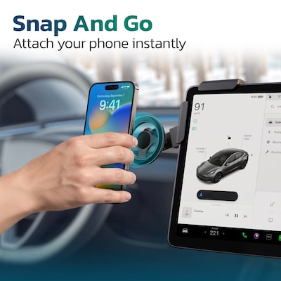 Purely P70 Magnetic Phone Holder for Computer and Car Monitors, Black (PSHP70BK)