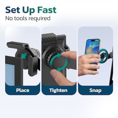 Purely P70 Magnetic Phone Holder for Computer and Car Monitors, Black (PSHP70BK)
