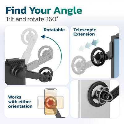 Purely P70 Magnetic Phone Holder for Computer and Car Monitors, Black (PSHP70BK)
