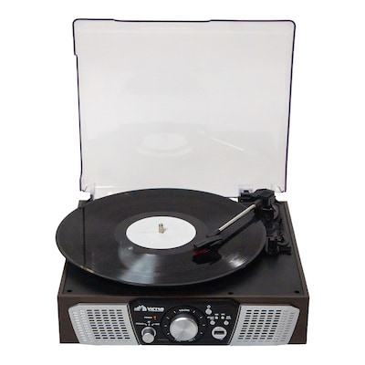 Victor VHRP-1100 Lakeshore 5-in-1 Turntable System with Record Player, Bluetooth, USB Playback and Recording, FM Radio