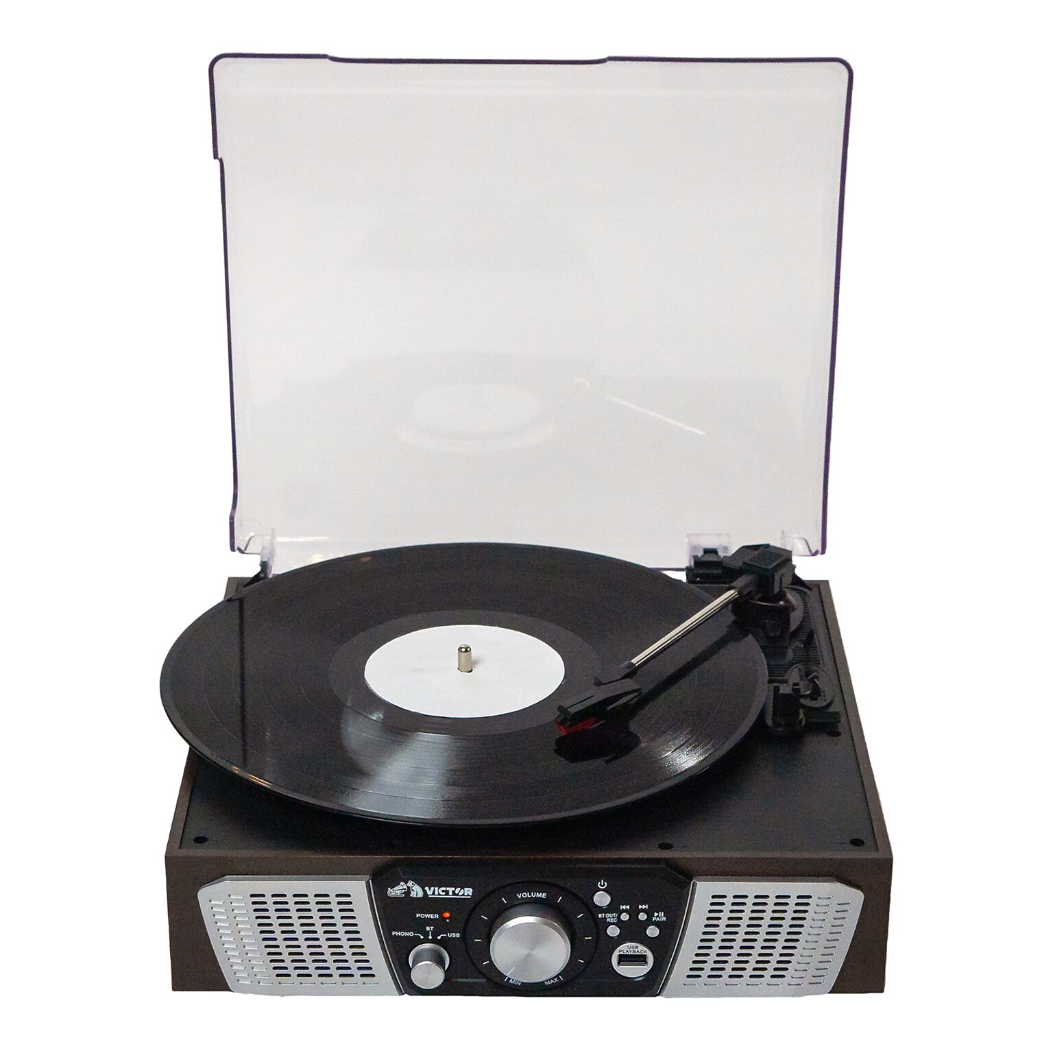 Victor VHRP-1100 Lakeshore 5-in-1 Turntable System with Record Player, Bluetooth, USB Playback and Recording, FM Radio