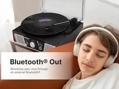 Victor VHRP-1100 Lakeshore 5-in-1 Turntable System with Record Player, Bluetooth, USB Playback and Recording, FM Radio