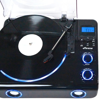 Victor VHRP-1200 Beacon 5-in-1 Turntable System with Record Player, Bluetooth, FM Radio, Built-in Stereo Speakers
