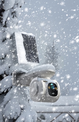 CiNMOORE Dual Band Wifi Pan & Tilt Camera with Solar Panel, White (PT2WU)