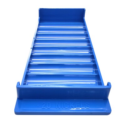 CONTROLTEK Plastic Coin Trays for Coin Wrappers, Blue, 4/Pack (5605614PK)