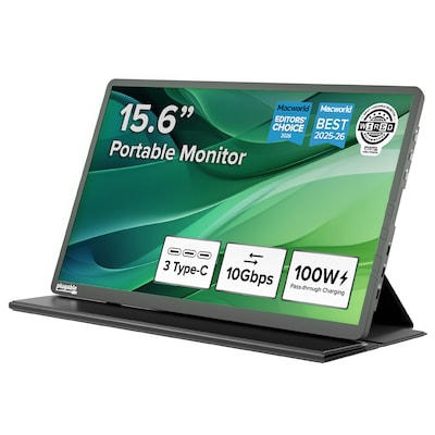 Plugable 15.6 60Hz Portable Monitor, Universal Docking Staton, Gray (USBC-PDMON)