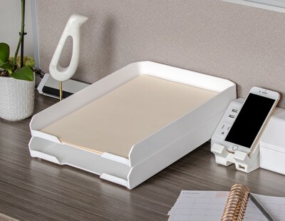 Bostitch Konnect™ Plastic Letter Tray, Stackable, 10.25", White (KT-CARD-WHITE)