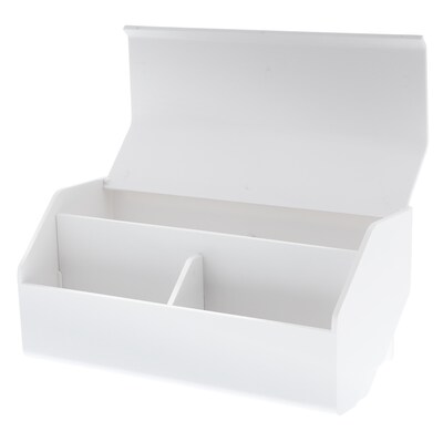 Bostitch Konnect™ Plastic Wide Storage Bin, Removable Lid & Dividers, 7.5, White (KT-WCUP-WHITE)