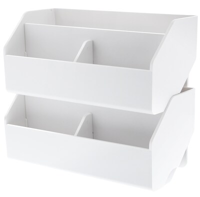 Bostitch Konnect™ Plastic Wide Storage Bin, Removable Lid & Dividers, 7.5", White (KT-WCUP-WHITE)