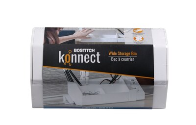Bostitch Konnect™ Plastic Wide Storage Bin, Removable Lid & Dividers, 7.5", White (KT-WCUP-WHITE)