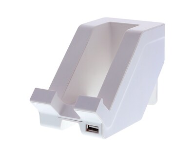 Bostitch Konnect™ Plastic Phone Dock with USB Port, 3, White (KT-PHONE-WHITE)